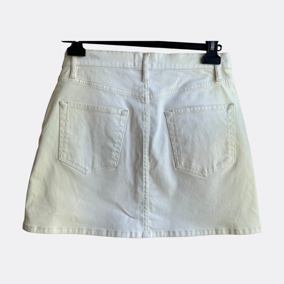 Frame Mini Skirt Women's Size 28 Ivory White Ombre Coated Cotton Blend Zip Fly P - Picture 3 of 4